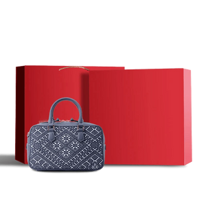 Zhuang Brocade Flying Swallow Motif Embroidered Leather Crossbody Bag - SinoCultural -- FJ110690