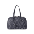 Zhuang Brocade Flying Swallow Motif Embroidered Leather Handbag - SinoCultural -- FJ110689