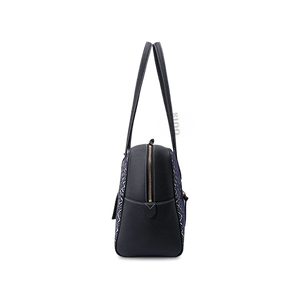 Zhuang Brocade Flying Swallow Motif Embroidered Leather Handbag - SinoCultural -- FJ110689