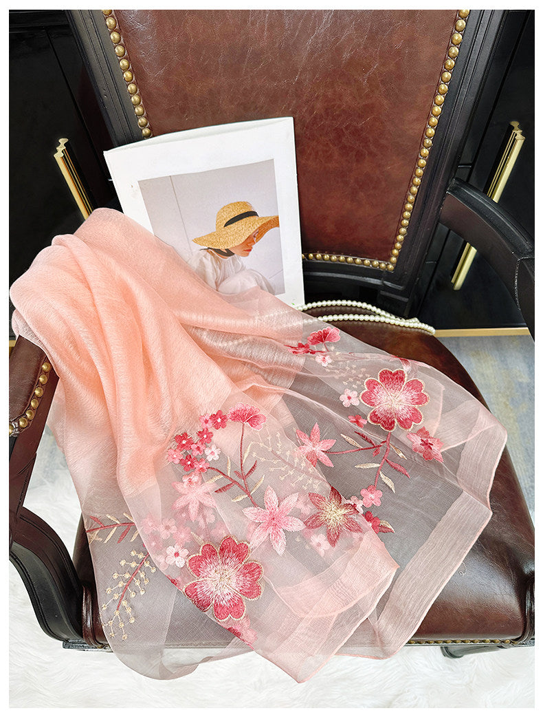 New arrival silk and embroidered scarves inspired by Chinese textile artistry