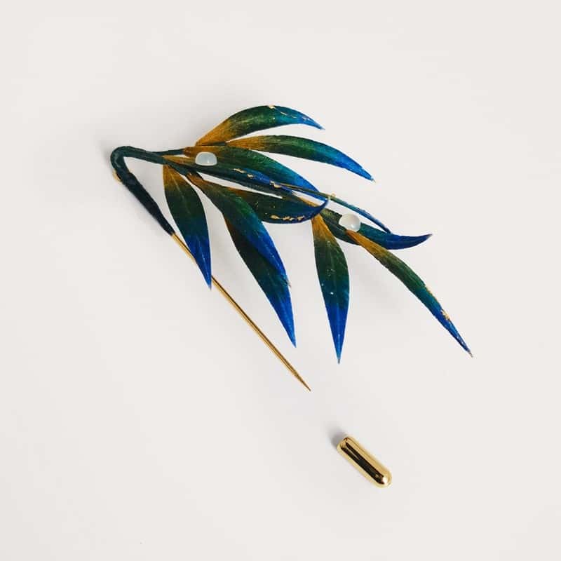 Cuiyun Bamboo Leaf Brooch | Chinese Intangible Heritage Ronghua Craft