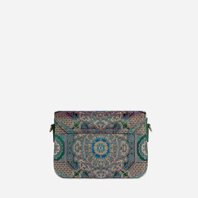 Song Brocade Leather Luxurious Clutch Handbag - SinoCultural -- W2144-1