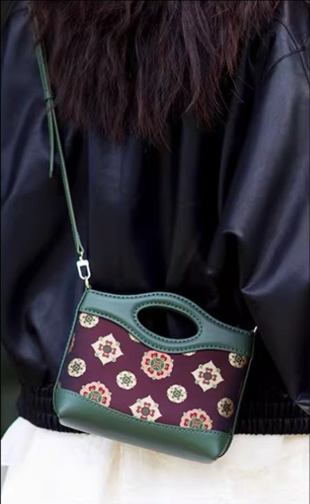 DIY Hand-Sewn Song Brocade Mini Bag Kit – "Loquat & Treasure Flower"