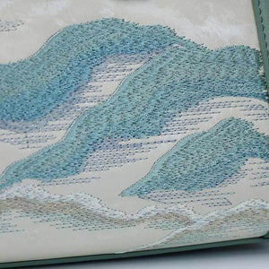 Embroidery Leather Elegant Birkin Handbag Cloud Mountain - SinoCultural -- P120659-1
