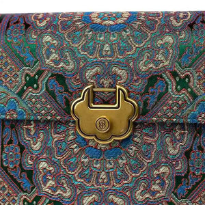 Song Brocade Leather Luxurious Clutch Handbag - SinoCultural -- W2144-1