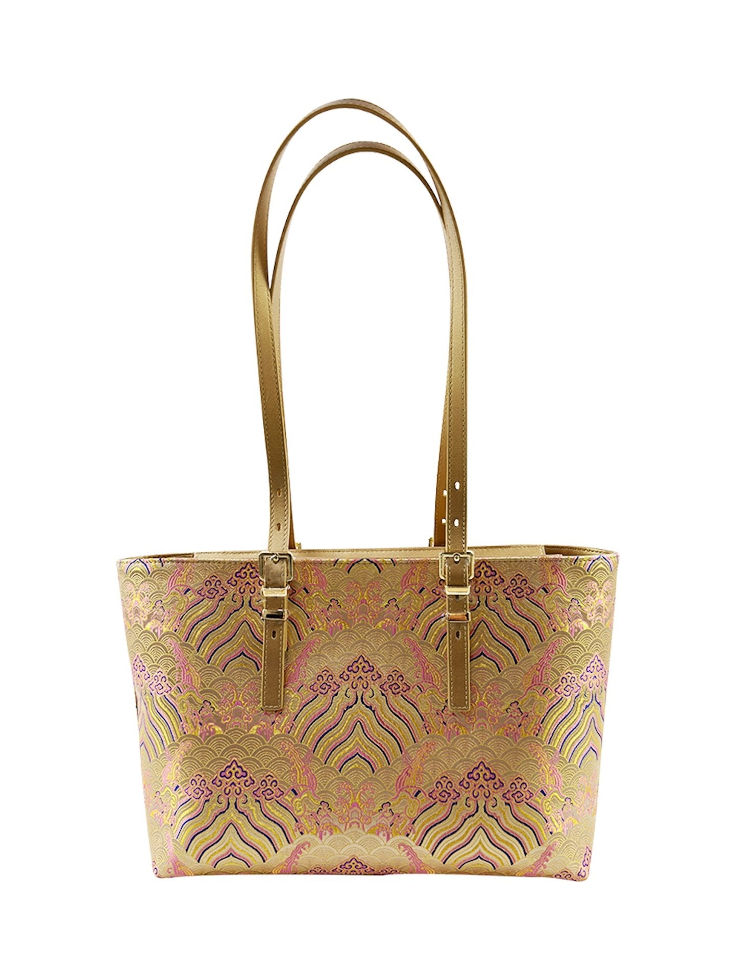 Song Brocade New Chinese Style Genuine Leather Heritage Tote Bag