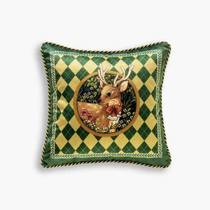 Christmas Limited Series Green Festive Reindeer Design Sofa Pillow - SinoCultural -- HS-BZ1112-1