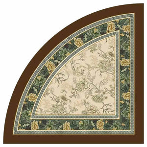 Chinoiserie Absorbent Bathroom Mat Anti-Slip Fan-Shaped Rug - SinoCultural -- LZ008A80