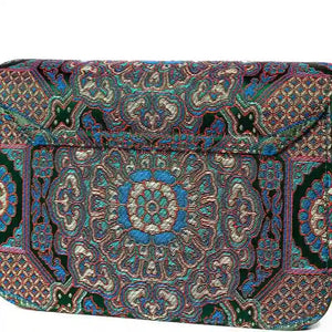 Song Brocade Leather Luxurious Clutch Handbag - SinoCultural -- W2144-1