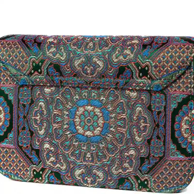Song Brocade Leather Luxurious Clutch Handbag - SinoCultural -- W2144-1