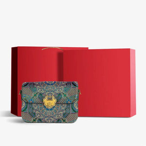 Song Brocade Leather Luxurious Clutch Handbag - SinoCultural -- W2144-1