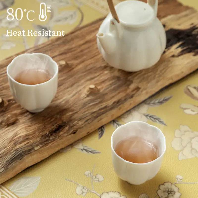 2-Piece Chinoiserie Country-style Leather Washable Placemats - SinoCultural -- TM029A30