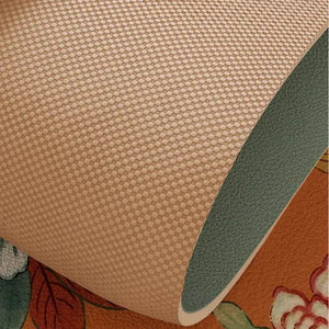 Chinoiserie Orange Bathroom Mat Anti-Slip Fan-Shaped Rug - SinoCultural -- LZ007A80