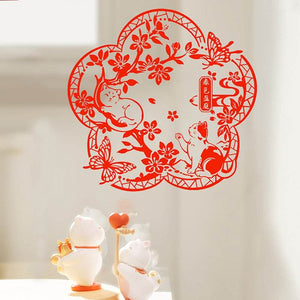 Chinese New Year Decorations Spring Festival Window Clings - SinoCultural -- CNY002-1