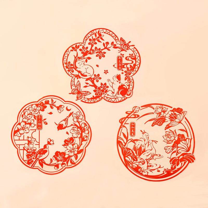 Chinese New Year Decorations Spring Festival Window Clings - SinoCultural -- CNY002-1