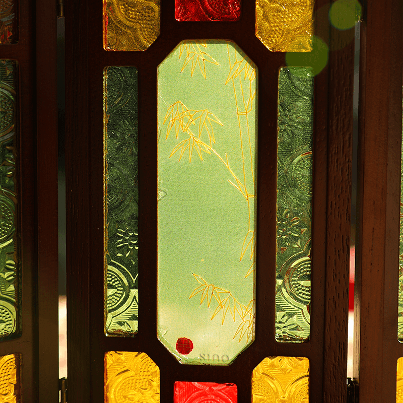 Hand-Embroidered Cantonese Mansion Window Ornament in Sandalwood Frame - SinoCultural -- BXL06WCS174A08