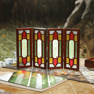 Hand-Embroidered Cantonese Mansion Window Ornament in Sandalwood Frame - SinoCultural -- BXL06WCS174A08