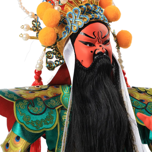 Black beard details of 12-inch Guan Yu doll (long, silky texture).