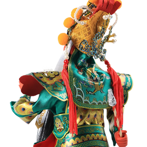 Body back details of 12-inch Peking Opera Guan Yu doll.