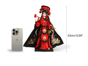 12-Inch Vintage Chinese Dolls - Handmade Peking Opera Mulan Art Collectible - SinoCultural -- T1201001