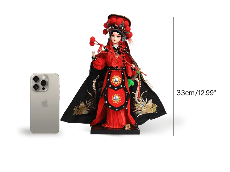 12-Inch Vintage Chinese Dolls - Handmade Peking Opera Mulan Art Collectible - SinoCultural -- T1201001