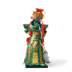 Back view of 12-inch Peking Opera Guan Yu doll.
