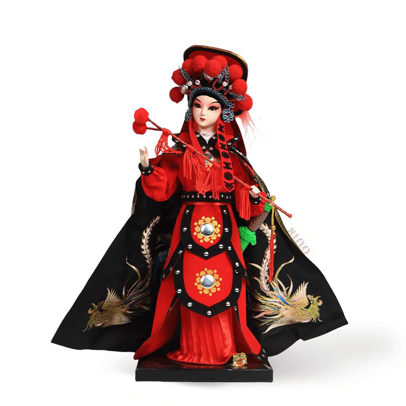 12-Inch Vintage Chinese Dolls - Handmade Peking Opera Mulan Art Collectible - SinoCultural -- T1201001