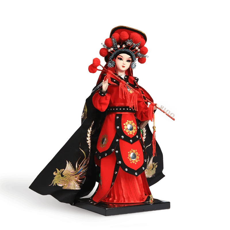 12-Inch Vintage Chinese Dolls - Handmade Peking Opera Mulan Art Collectible - SinoCultural -- T1201001