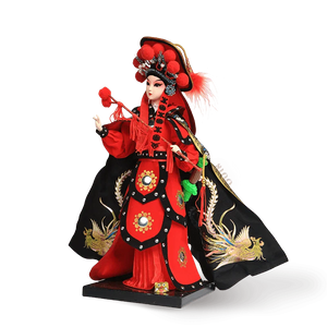 12-Inch Vintage Chinese Dolls - Handmade Peking Opera Mulan Art Collectible - SinoCultural -- T1201001