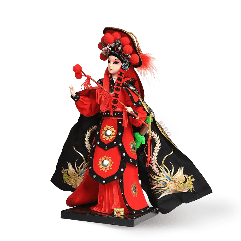 12-Inch Vintage Chinese Dolls - Handmade Peking Opera Mulan Art Collectible - SinoCultural -- T1201001