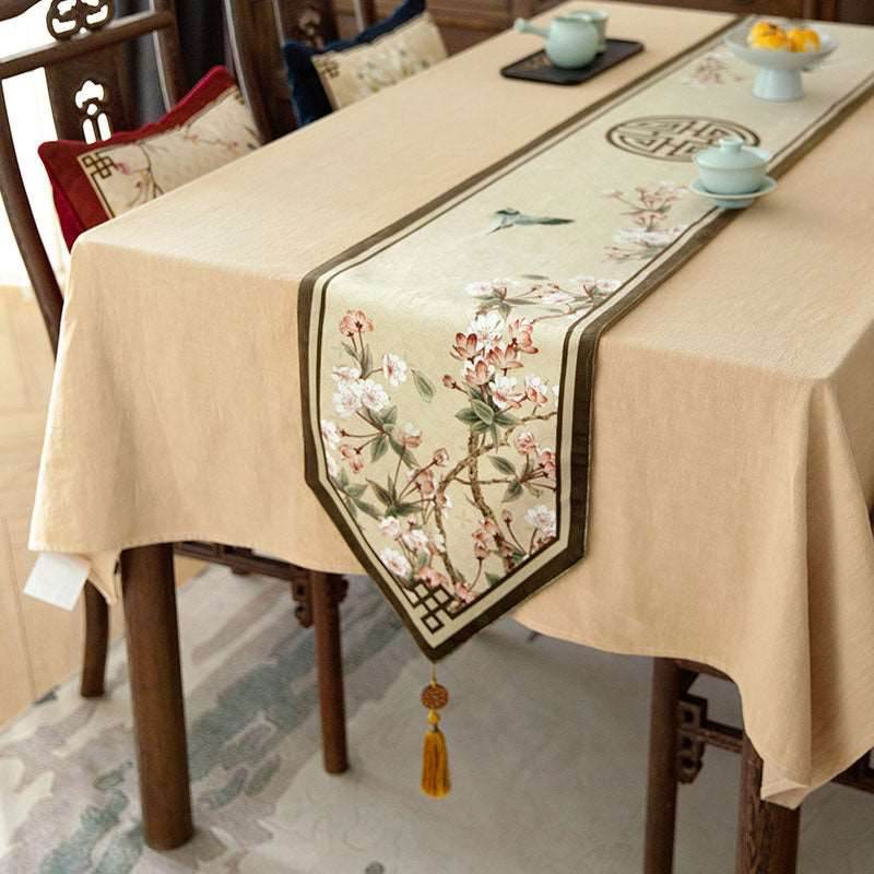 Chinoiserie Original Spring Flowers Table Runner - SinoCultural -- TR008C220