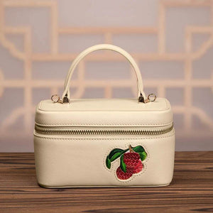 Handcrafted Embroidered Lychee Makeup Bag - SinoCultural -- BXW06WCS189A04