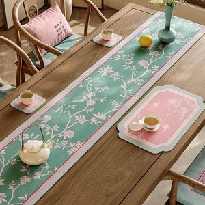 Chinoiserie Powder Pink Kitchen Countertop Drying Mat Dining Mat - SinoCultural -- TMO51A30