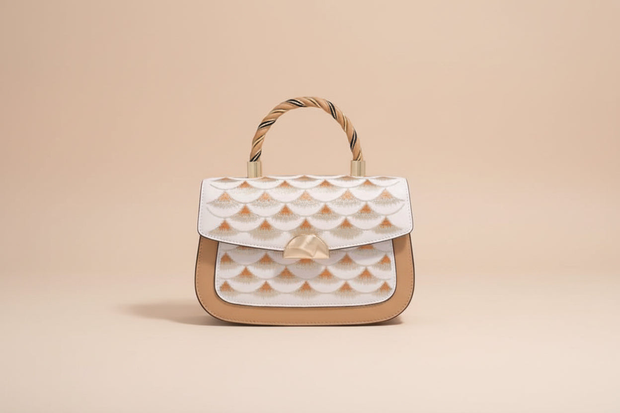 Jade Dragon Scale Glow Handbag-Modern Chinese Embroidered Top Handle Bag