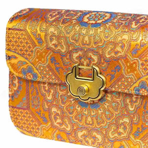 Song Brocade Leather Luxurious Clutch Handbag - SinoCultural -- W2144-4