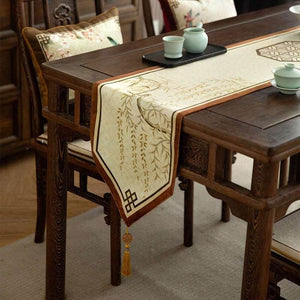Chinoiserie Original Spring Flowers Table Runner - SinoCultural -- TR008C220