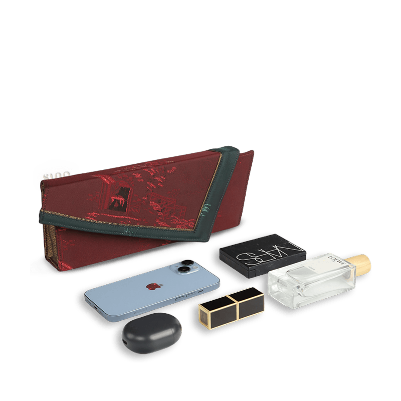 Ultra-Light Envelope Clutch Handbag in Recycled Fabric with Hualuo Silk 216g - SinoCultural -- GD1202