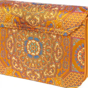 Song Brocade Leather Luxurious Clutch Handbag - SinoCultural -- W2144-4