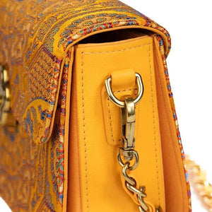 Song Brocade Leather Luxurious Clutch Handbag - SinoCultural -- W2144-4