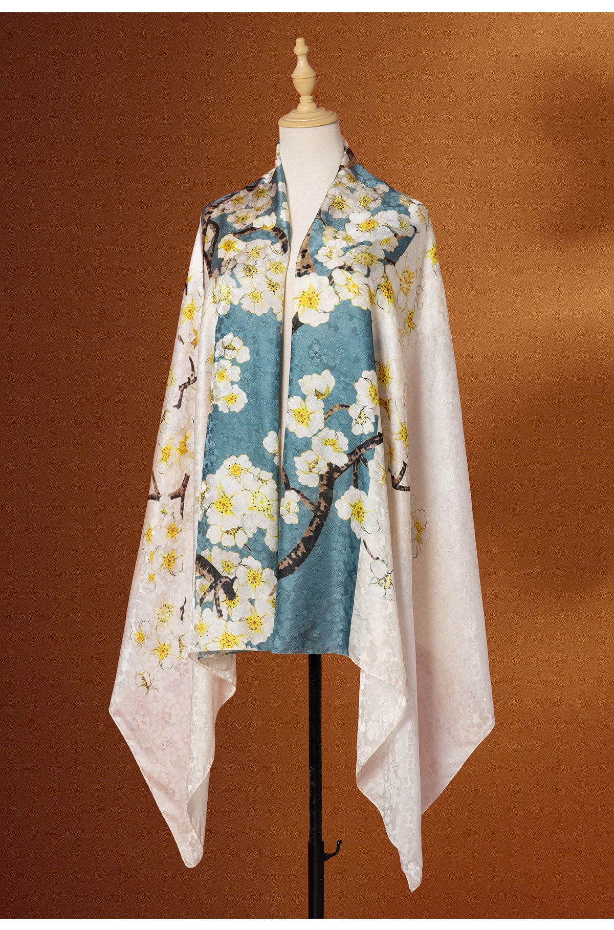 100% Mulberry Silk Oversized Scarf Shawl for Women – Large Silk Wrap for Qipao, Evening & Gift