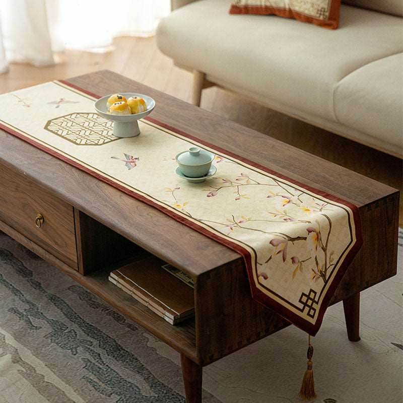 Chinoiserie Original Spring Flowers Table Runner - SinoCultural -- TR008C220
