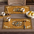 2-Piece Chinoiserie Vintage Classic Palace Style Thick Table Mat - SinoCultural -- TM043A3045