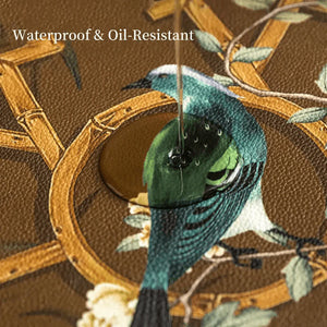 Chinoiserie Retro Stain Resistant Leather Coffee Table Mat - SinoCultural -- TM028A4060