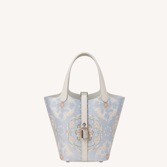 Chinoiserie Luxury Song Brocade Basket Bag – Precious Flower Running Deer