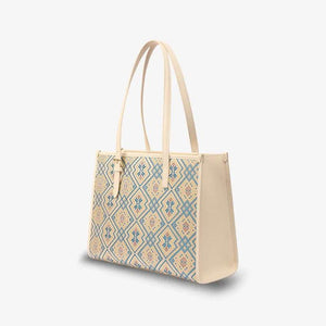 Zhuang Brocade Handicraft Large-Capacity Commuter Tote Bag - SinoCultural -- FJ120765-2