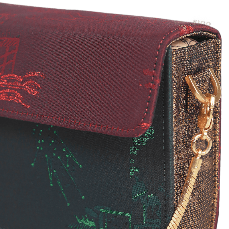 Ultra-Light Envelope Clutch Handbag Song Brocade in Recycled Fabric 133g - SinoCultural -- GD1209