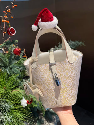 Shangjiukai White Dingsheng Song Brocade Basket Bag – Mulberry Silk Chinese Handbag-brocademodern