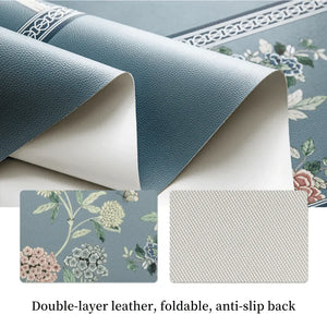 2-Piece Chinoiserie Placemat Waterproof Heat Resistant Blue Table Mat - SinoCultural -- TM025A30