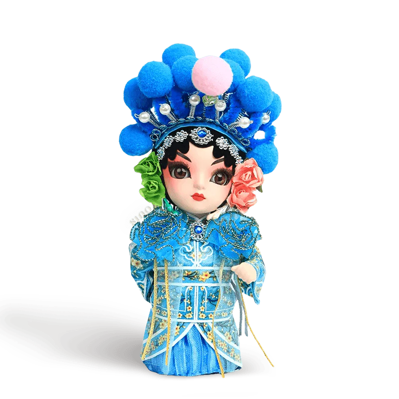 6-Inch Handmade Chinese Doll – Peking Opera Green Snake Collectible - SinoCultural -- QJ0607