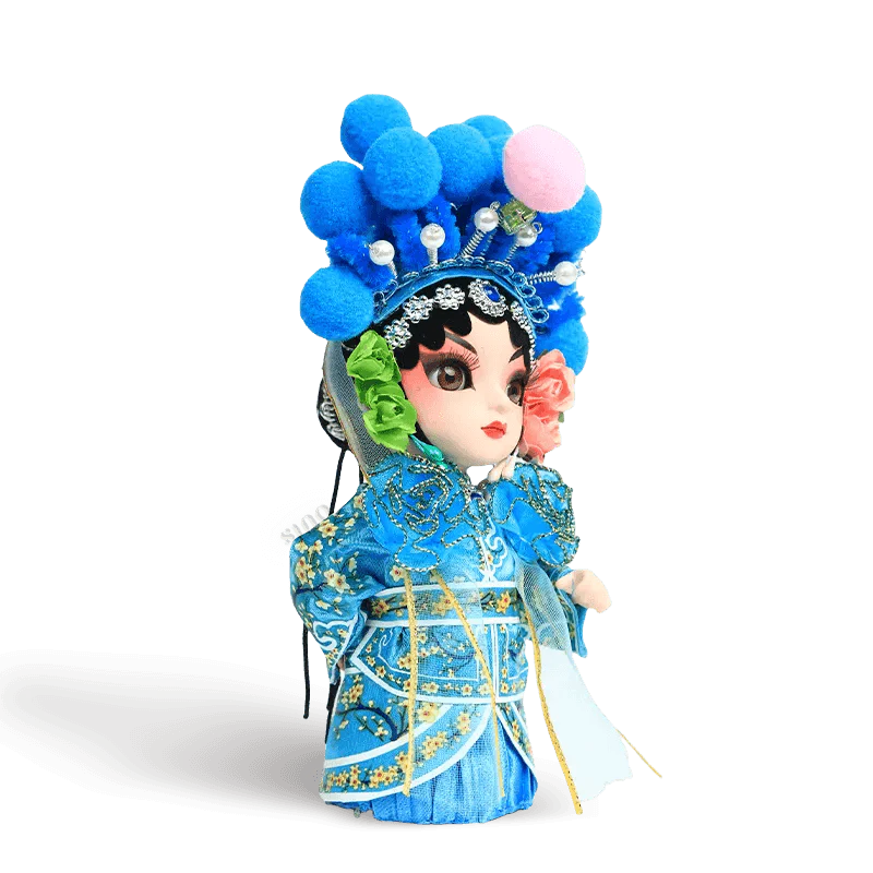 6-Inch Handmade Chinese Doll – Peking Opera Green Snake Collectible - SinoCultural -- QJ0607